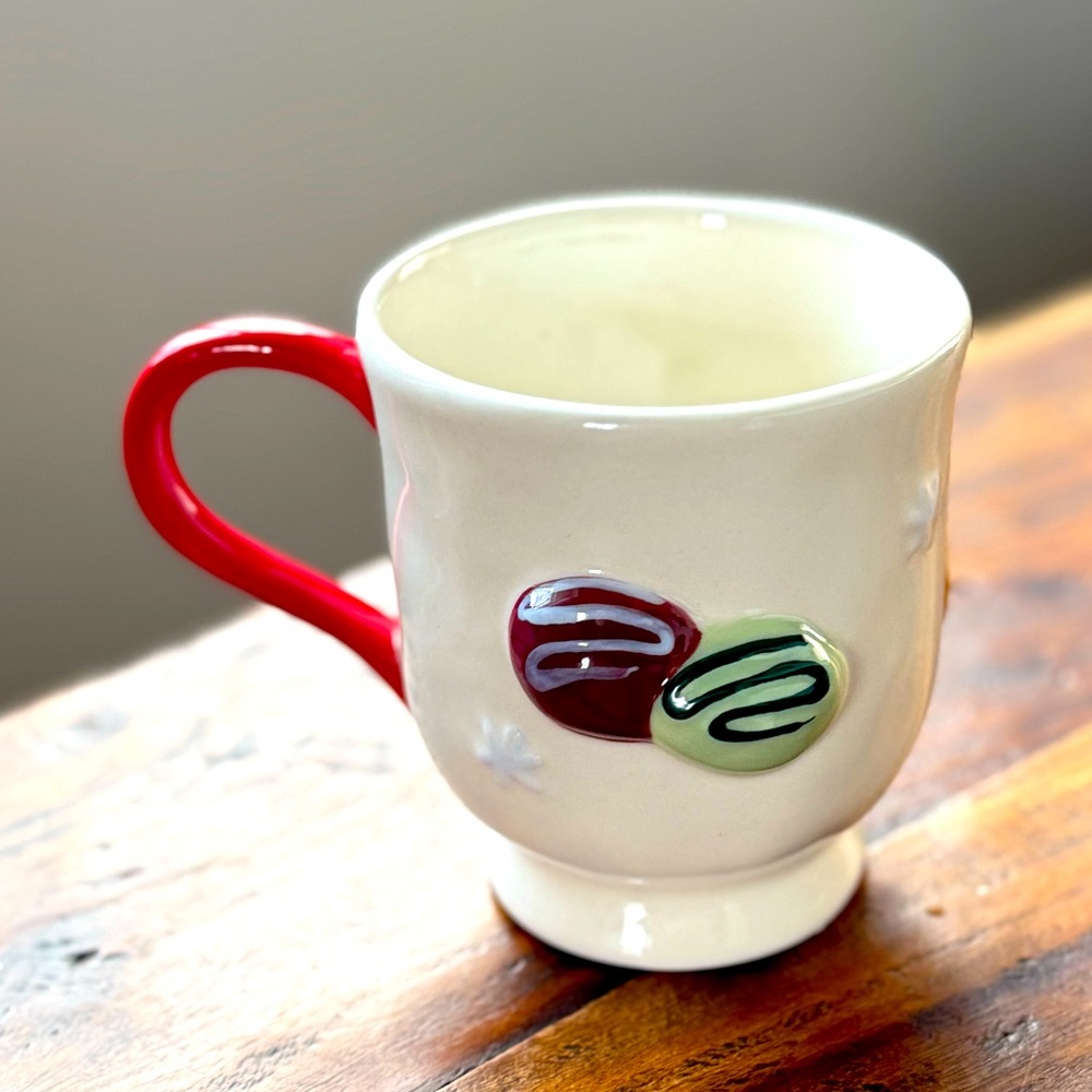 NWT Anthropologie HOLIFAYE Christmas Candy Mug